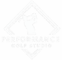 Performance golf studio white logo